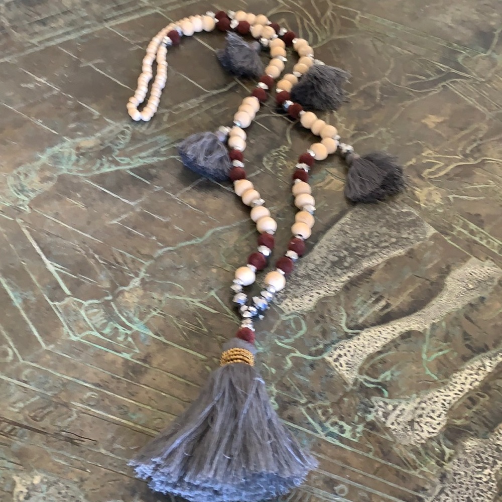 Boho long tassel necklace